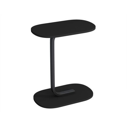 URBN Living (Black) C Shaped Wood & Metal Oval Side End Table 2