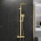 NES Home Nes Home Brushed Brass Square Exposed Thermostatic Shower Kit 2