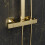 NES Home Nes Home Brushed Brass Square Exposed Thermostatic Shower Kit 5
