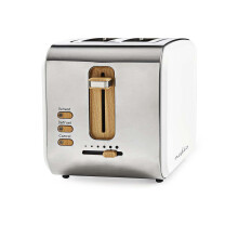 Toaster | Soft Touch Serie | 2 Scheiben | Bräunungsgrad: 6 | Auftaufunktion | Weiß