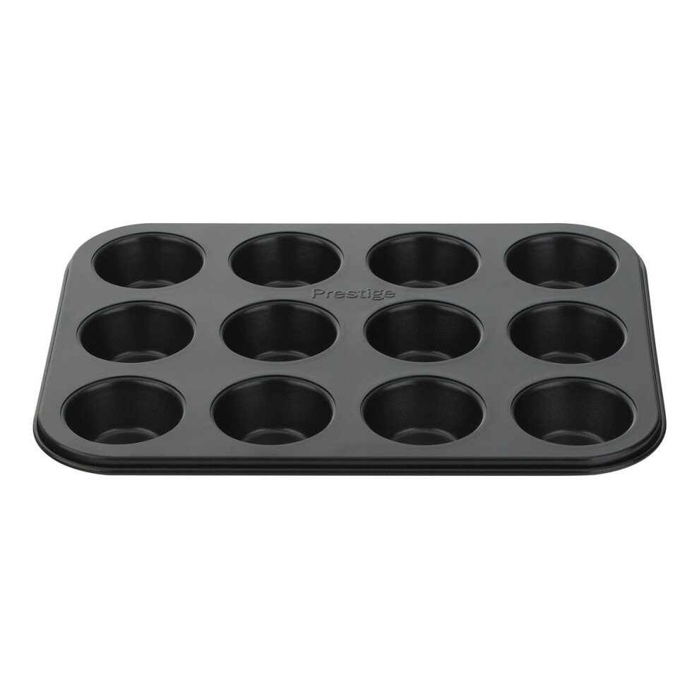 Prestige Inspire Mini Muffin Tin Black Non Stick Mould Baking Accessory - 12 Cup