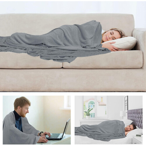 Faux Fur Soft Throw Blanket & Versatile Blanket (Silver) 1