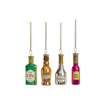 Set of 4 Glass Drink Hanging Tree Decorations
