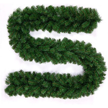 9ft Green Garland Christmas For DIY Decoration Artificial Pine Green Garland Indoor Outdoor for Xmas Tree Stairs Fireplaces Garden Decor