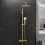 NES Home Nes Home Brushed Brass Round Exposed Thermostatic Shower Kit 3