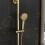 NES Home Nes Home Brushed Brass Round Exposed Thermostatic Shower Kit 5