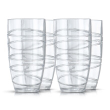 (Clear) LIVIVO Set of 4 Plastic Drinking Tumblers