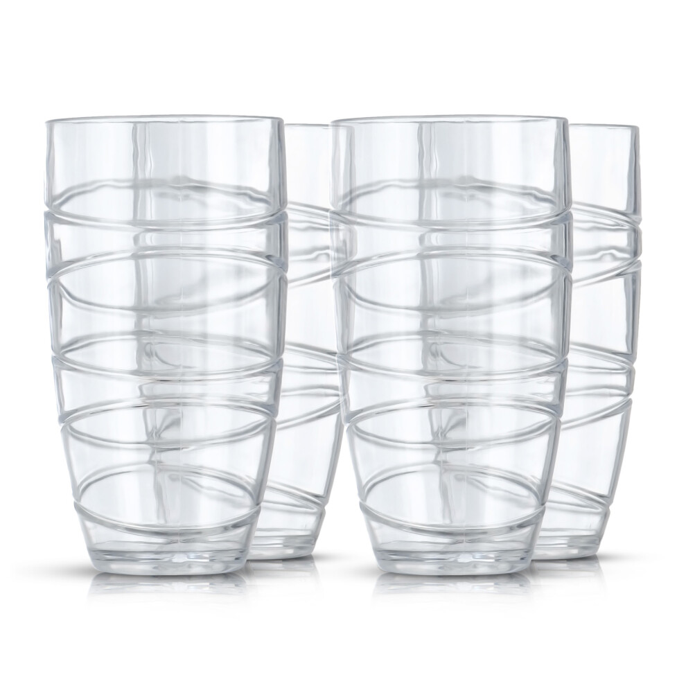 (Clear) LIVIVO Set of 4 Plastic Drinking Tumblers
