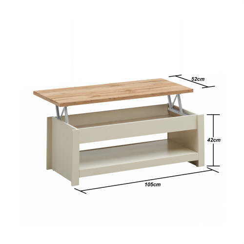 Timber Art Design UK lift Up Coffee Table Cream 2