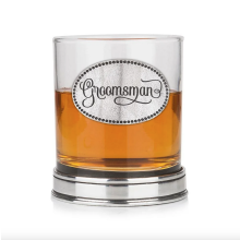 Stunning Pewter Base Grooms Party Wedding Gift Whisky Glass Tumbler - Groomsman