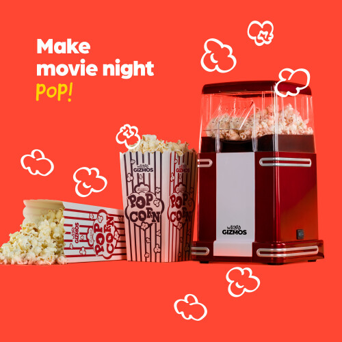Wicked Gizmos Retro Popcorn Maker - Metallic Red 1