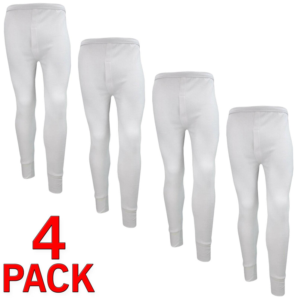 (White Bottom - 4 Pack, M) 4Pack Mens Thermal LongJohns Winter Warm TopBottom