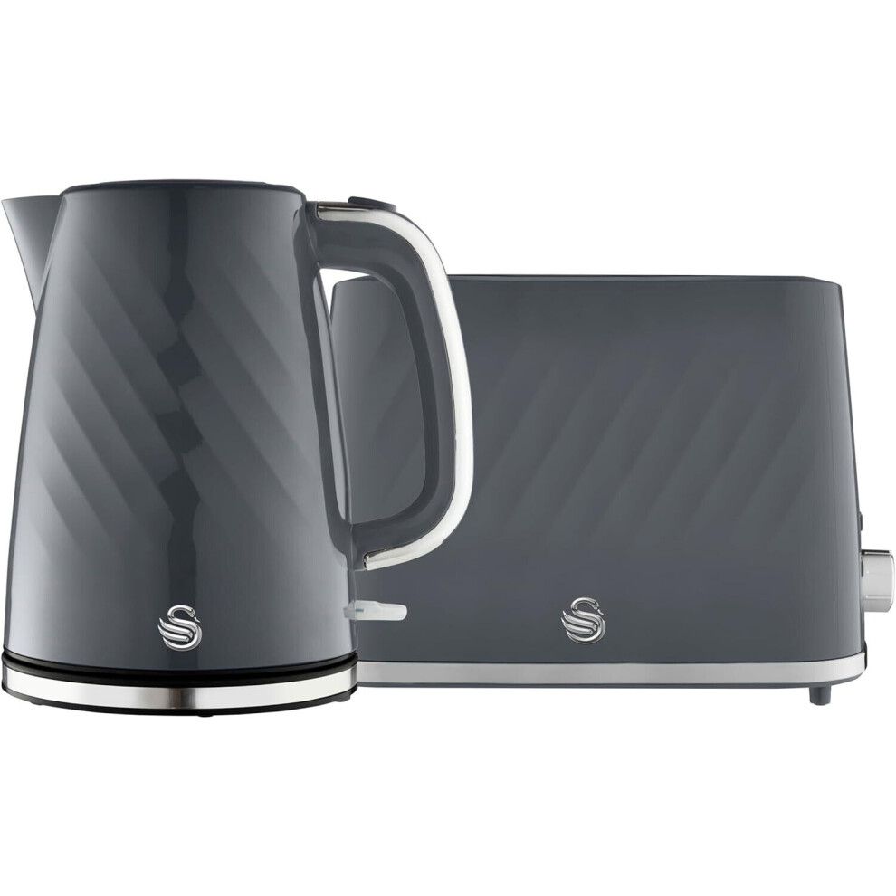 Swan Windsor Grey 1.7L Kettle & 2 Slice Toaster Matching Set