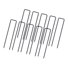 LIVIVO 50 U-Shape Metal Ground Pegs - Black