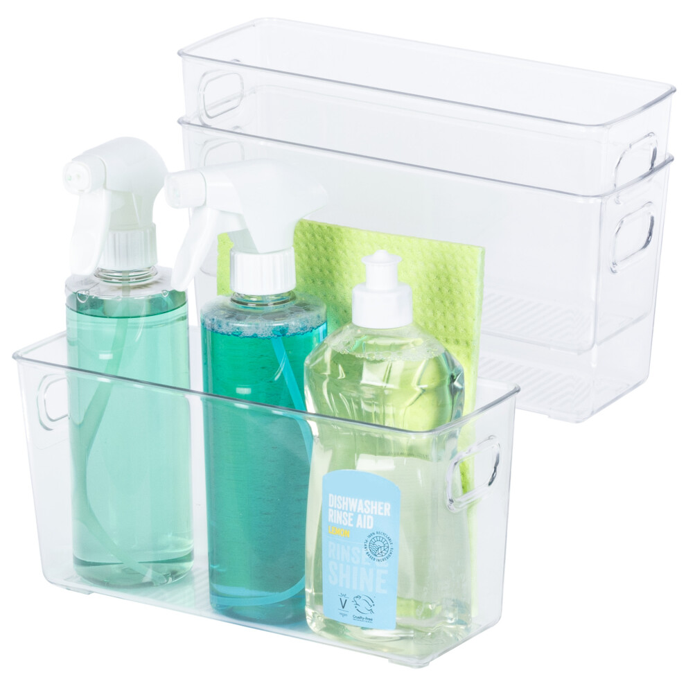 (EXTRA LARGE) LIVIVO Clear 3Pc Fridge & Storage Organiser Set