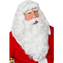 Deluxe Father Christmas Wig & Beard Set - Realistic Santa Look, Adjustable Adult Size, Premium Widmann Quality