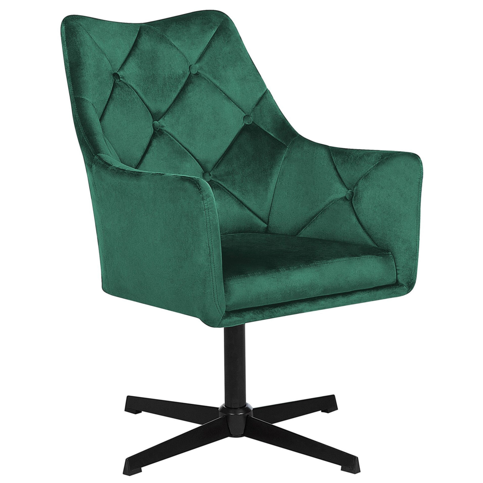 Swivel Armchair VAKSALA Velvet Dark Green
