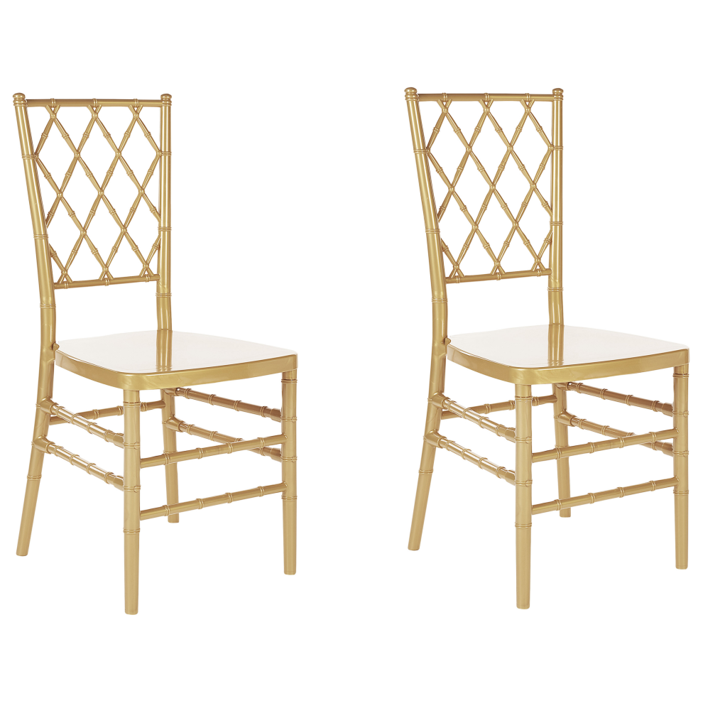 Set of 2 Dining Chairs CLARION Gold