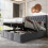 (135*190cm) Upholstered Functional Storage Bed, Velvet, Grey 1