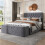 (180*200cm) Upholstered Functional Storage Bed, Velvet, Grey 4