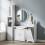 Homcom HOMCOM Bathroom Cabinet with Folding Laundry Hamper and Drawer, White 7