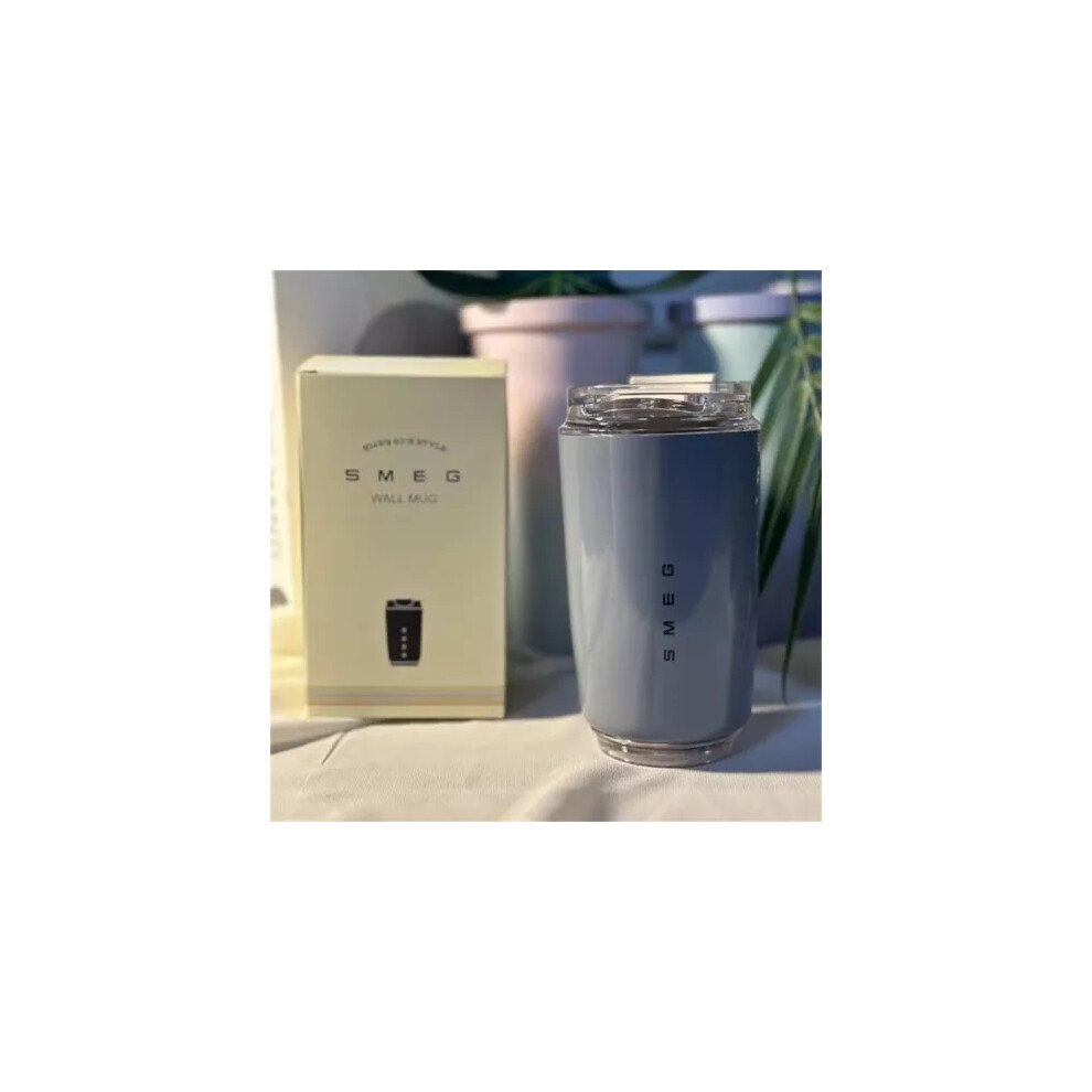 (Grey) 320ml Smeg Coffee Mug Stainless Steel Travel Water Bottle Insulated Cup 4 Colors