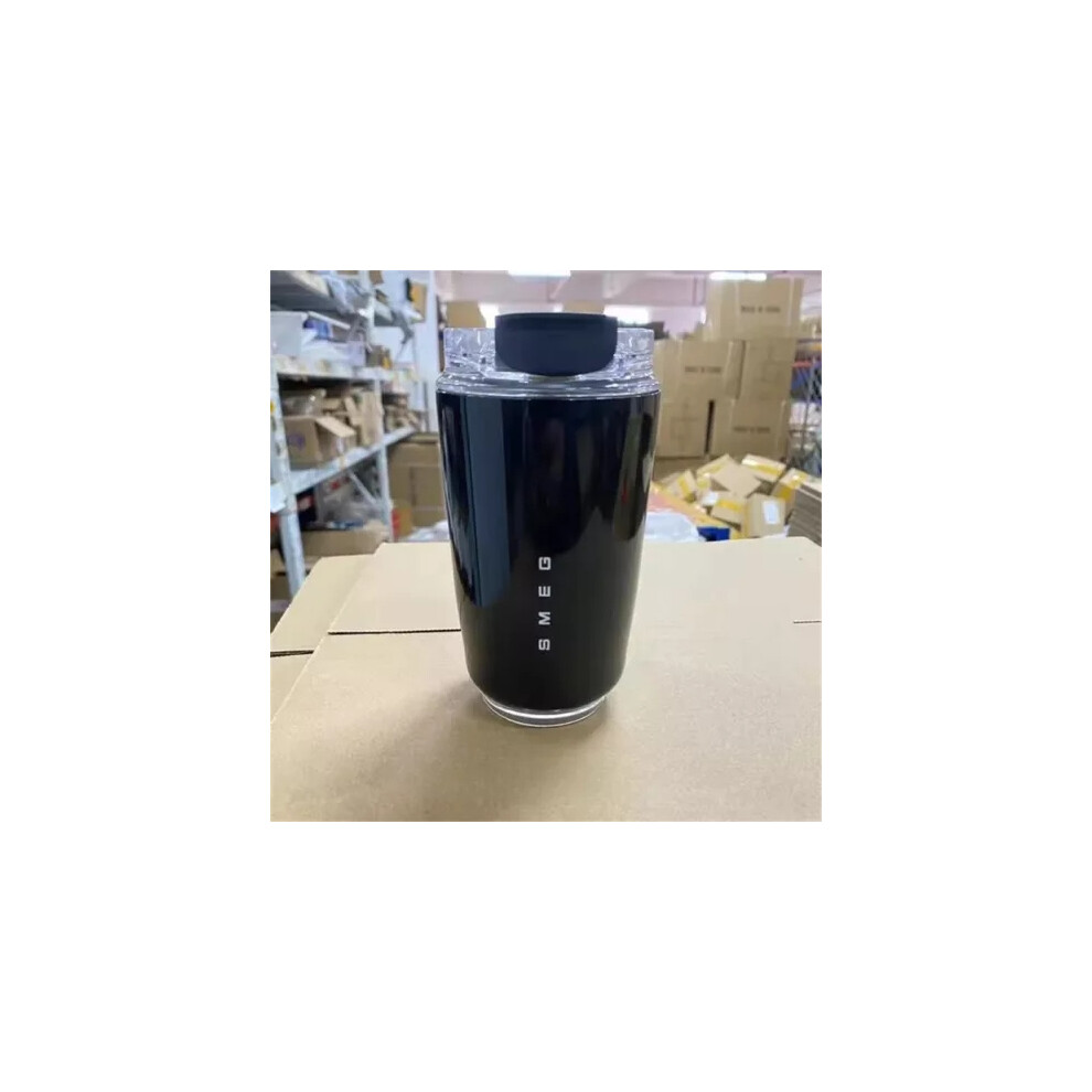 (Black) 320ml Smeg Coffee Mug Stainless Steel Travel Water Bottle Insulated Cup 4 Colors