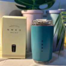 (Blue) 320ml Smeg Coffee Mug Stainless Steel Travel Water Bottle Insulated Cup 4 Colors
