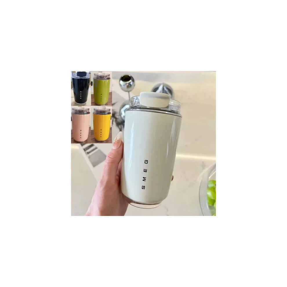 (White) 320ml Smeg Coffee Mug Stainless Steel Travel Water Bottle Insulated Cup 4 Colors