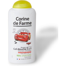 Corine De Farme Cars Shower Gel 2 in 1 Extra Gentle Hair & Body Wash Woody Fragrance 300ml | Skin Feeling Refreshed & Revitalized |Kids Bath Foam