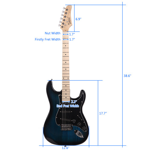 Glarry GST Electric Guitar Full Set w/ Bag Single Pickup Wire Tool Strap 1