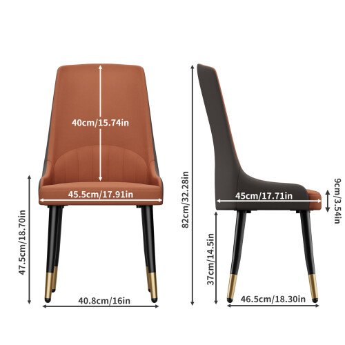 Set Of 2 Upholstered Leather Dining Chairs Wide Padded Side Chairs 1