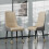 2pcs Leather Dining Chairs Set Upholstered Leather Seat Leisure Chairs 4