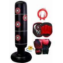 (Red Set) Kids Inflatable Punching Bag Target Freestanding