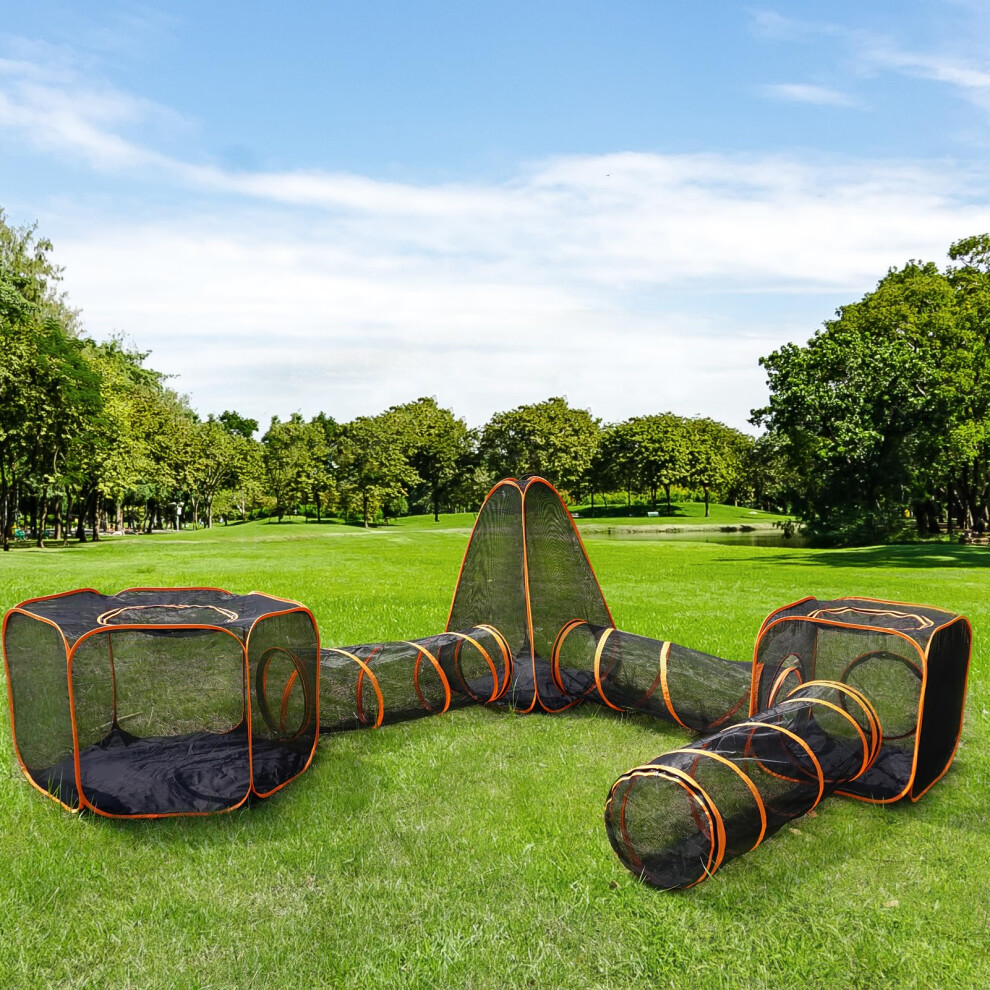 6 in 1 Big Pet Cat Dog Playpen Outdoor Folding Play Tent Tunnel