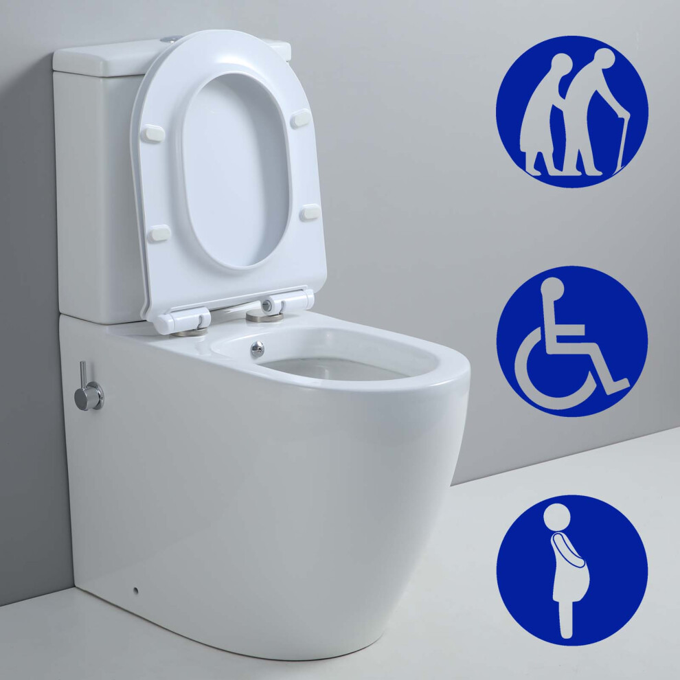 Comfort Height Close Coupled Toilet with Bidet Combined Bidet Toilet