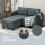 Homcom HOMCOM Modular Sectional Sofa with Storage, 2 Seater Sofa Set, Dark Grey 5