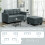 Homcom HOMCOM Modular Sectional Sofa with Storage, 2 Seater Sofa Set, Dark Grey 3