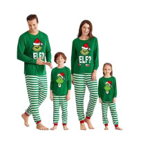 (Kids 2T) Xmas Matching Family Pajamas Elf Set 2024 Xmas Green Print Pjs Adult Child Clothing Outfit set Baby Jumpsuit Dog Clothes