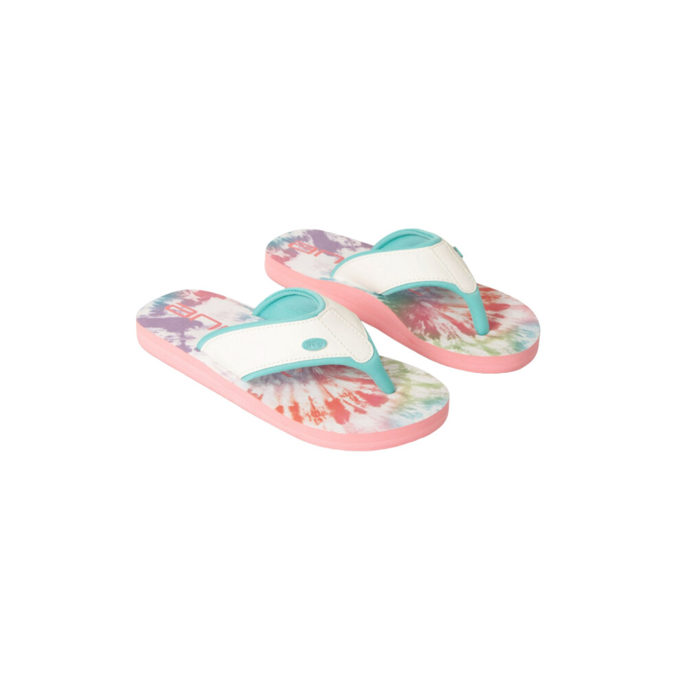 (10 UK Child, White) Animal Childrens/Kids Swish Recycled Flip Flops