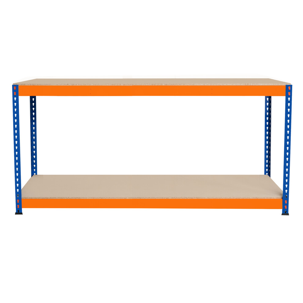 (S-Rax 2 Tier Orange & Blue Workbench 180Cm X 45Cm X 90Cm) S-Rax 2 Tier Orange & Blue Workbenches 5055986196242