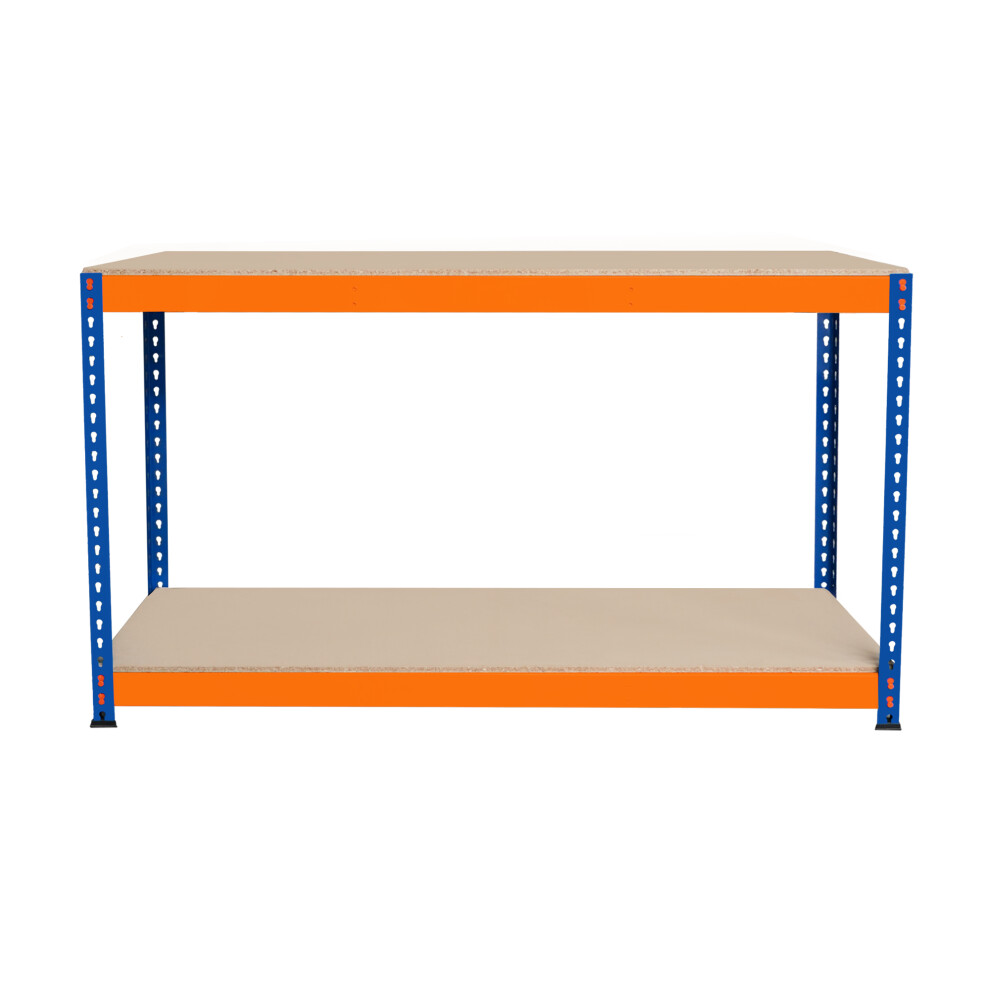 (S-Rax 2 Tier Orange & Blue Workbench 150Cm X 45Cm X 90Cm) S-Rax 2 Tier Orange & Blue Workbenches 5055986196259