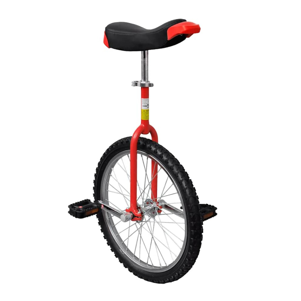 (red, 50.8 cm) vidaXL Adjustable Unicycle Balance Bike Cycle Fitness Green/Red 16inch/20inch