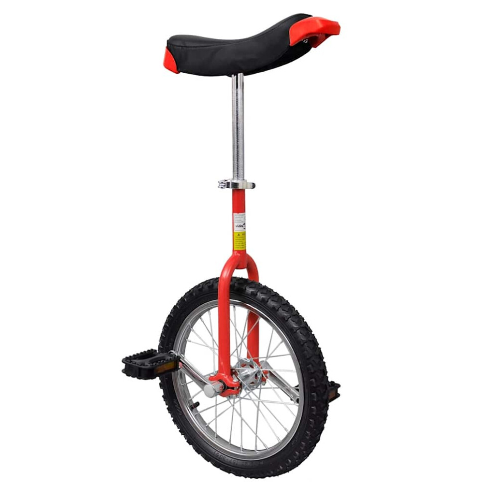 (red, 40.7 cm) vidaXL Adjustable Unicycle Balance Bike Cycle Fitness Green/Red 16inch/20inch