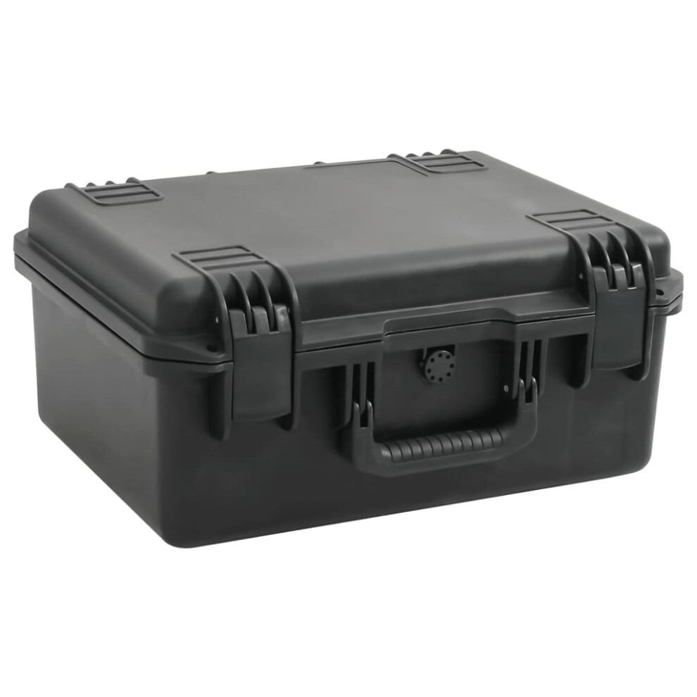 (49 x 38 x 23 cm) vidaXL Portable Flight Case Black PP Tool Box Protective Hard Case Carry Case