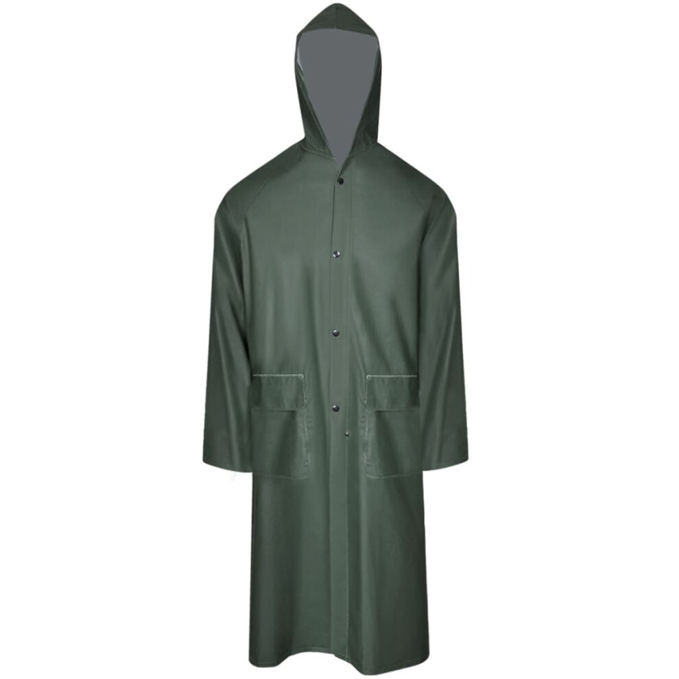 (green, xxl) vidaXL Waterproof Heavy-duty Long Raincoat With Hood Yellow/Green Multi Sizes