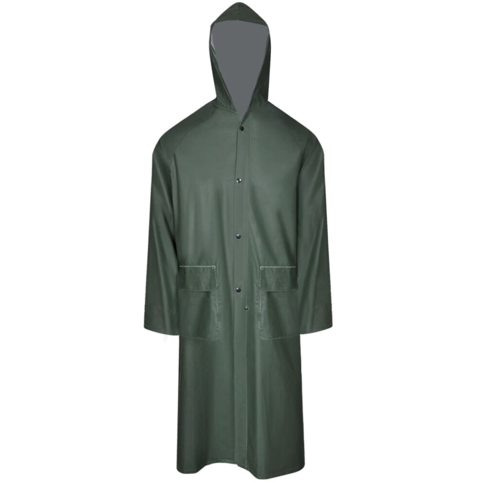 (green, m) vidaXL Waterproof Heavy-duty Long Raincoat with Hood Yellow/Green Multi Sizes