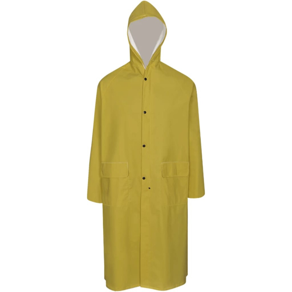 (yellow, m) vidaXL Waterproof Heavy-duty Long Raincoat with Hood Yellow/Green Multi Sizes