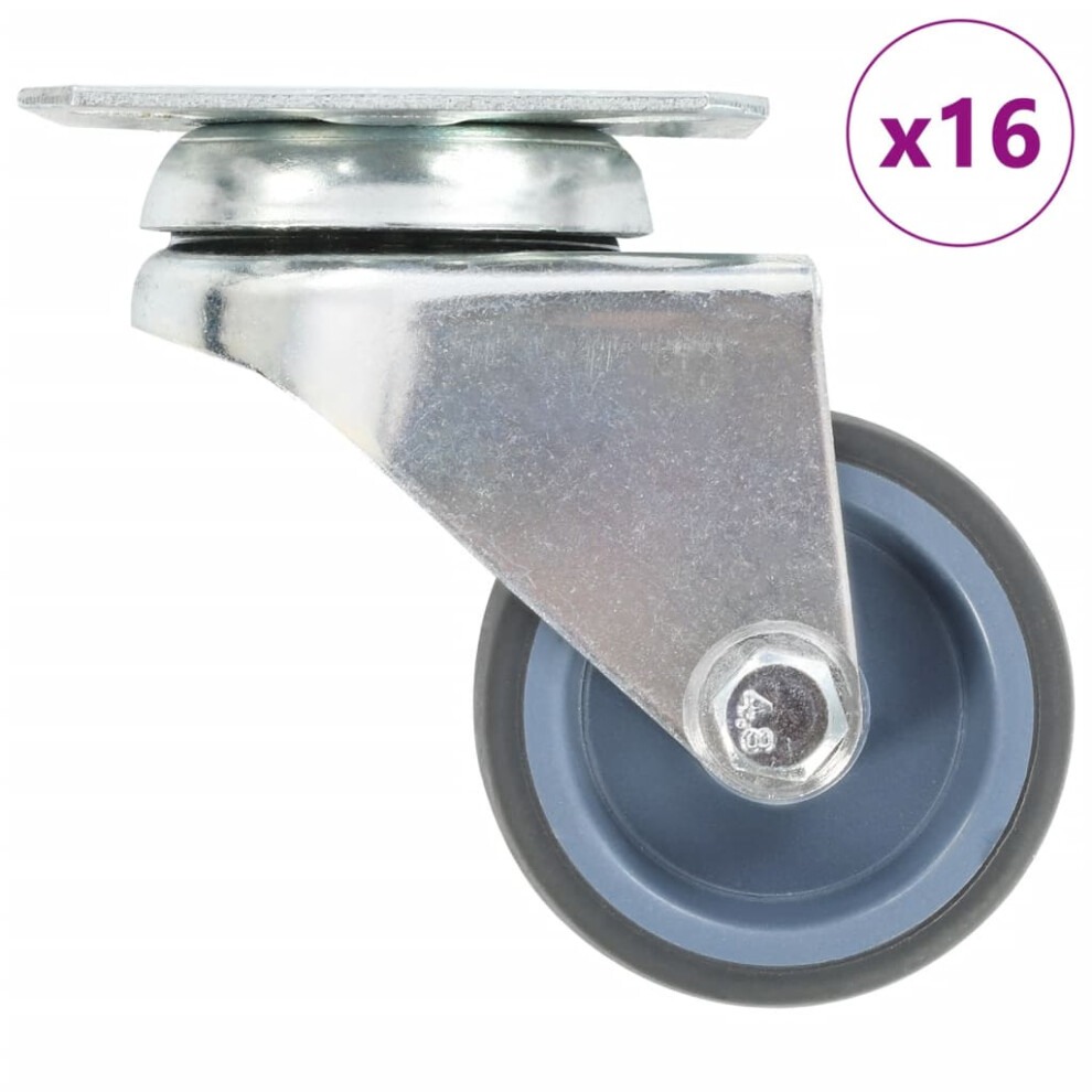 Vidaxl (16 Pcs) Twin-Wheel Swivel Casters Furniture Caster Trolley Wheel Caster 100Kg