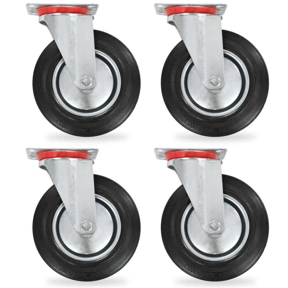 (4 pcs) vidaXL Swivel Casters Trolley Moving Wheels Furniture Caster Trolley Caster